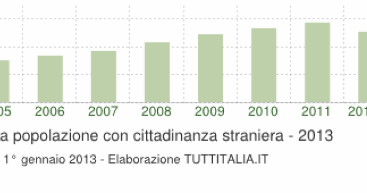Immagine del giorno: la popolazione straniera in Italia dal 2004 al 2013