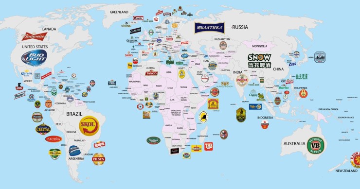 Immagine del giorno: La mappa delle birre preferite nei vari Paesi