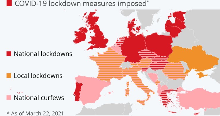 La mappa delle misure anti covid in Europa