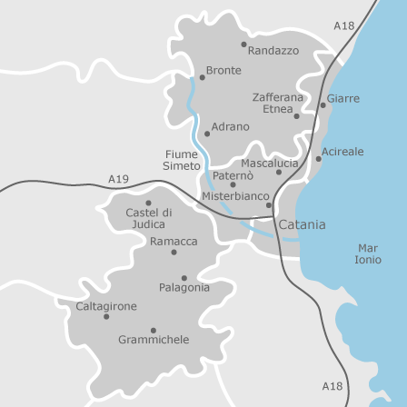 Mappa di provincia di Catania: comuni con annunci di case in vendita — idealista, N.1 in Italia