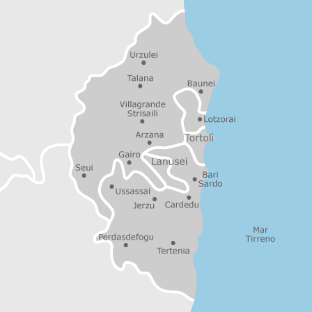 Mappa Di Ogliastra Provincia: Comuni Con Annunci Di Case In Vendita ...