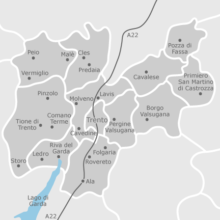 Mappa Di Trento Provincia Comuni Con Annunci Di Case In